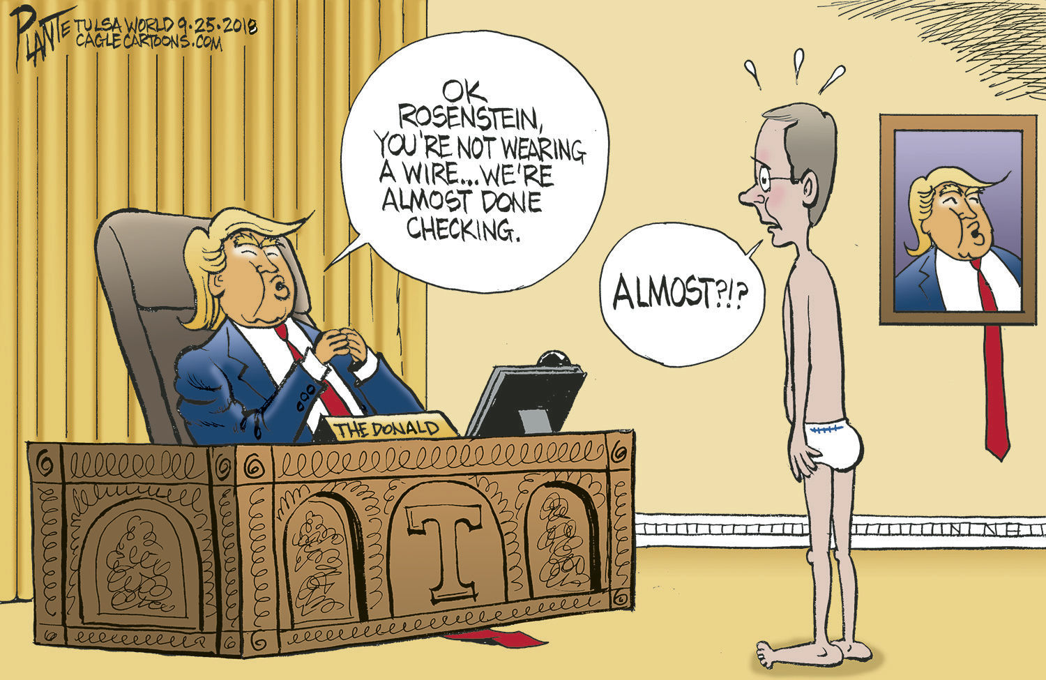 Bruce Plante Cartoon: Trump meets with Rosenstein